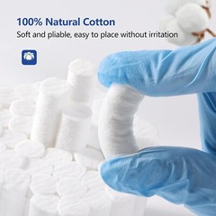 10000/Case JMU Dental Cotton Rolls Non-Sterile Nosebleed Plugs, 1.5″ x 3/8″