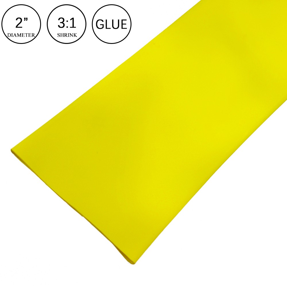 3:1 Heat Shrink Tubing Yellow Dual Wall Waterproof Glue Wires Wrap (LARGE SIZES)
