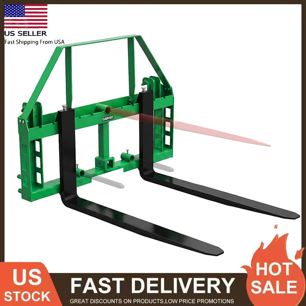 4000LBS Pallet Fork Frame & 48″ Fork Blades for JD Tractors 2inch Hitch Receiver