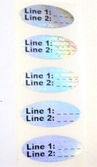 AU-Oc 100 to 1000 AUTHENTIC Oval Customized Product Protection Hologram Sticker