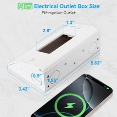 Under Cabinet Outlet Box, Easy to Install, Reserved Knock-Out Holes, Solid Ma…