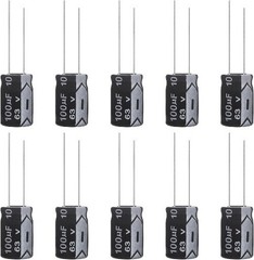 100uF 63V 8x12mm Aluminum Electrolytic Capacitor 100 MFD 63 Volt 0.32×0.47in 10