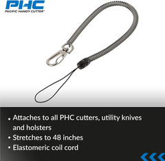 CL36 Clip-On Coil Lanyard, for Utility Knives, Safety Cutters, and Hand Tools,
