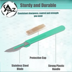10 Disposable Sterile Surgical Scalpel #24 w/ Cap -Dissection, Podiatry, Carving