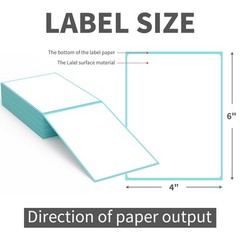 9527 Product Fanfold 4 x 6 Direct Thermal Labels 1 Stacks | 100 Labels, Blue