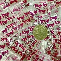 BaggiesSince1987- MINI ZipSeal DESIGNBAGS 1000PCS GREEN STAR SILVER, 👀Details🔽