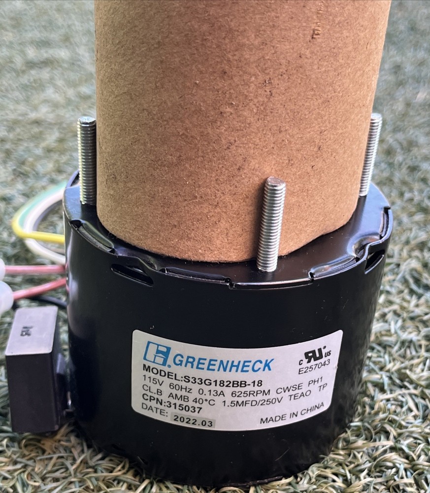 Greenheck Motor S33G182BB-18 CPN 315037 HVAC Fan Motor 115V 60Hz 625RPM CWSE