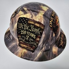 full brim hard hat custom hydro dipped IN AMERICA 250 YEARS ONE NATION STRONG
