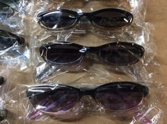 NEW ASSORTED BOX OF SUNGLASSES SUN GLASSES SET OF 13 GLASS COLORED SMALL LENS