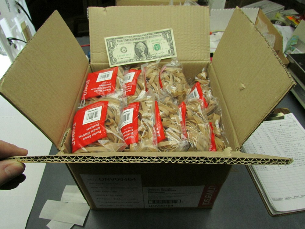 10 POUNDS Large Heavy Duty Rubber Bands 1/4″ x 3-1/2″ x 12.5″ Stretched UNV00464
