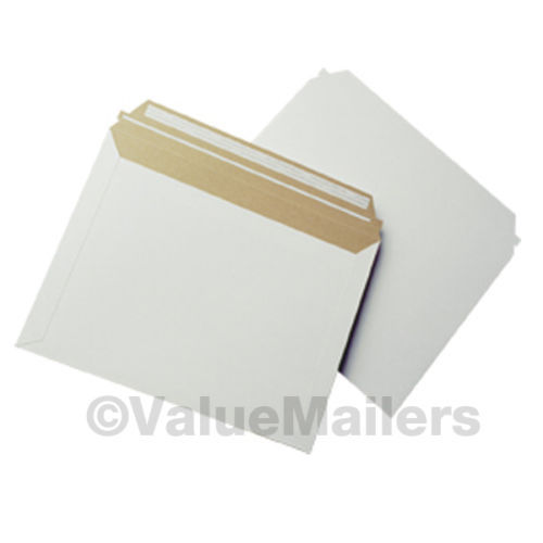 25 – 12.5″ x 9.5″ Self Seal White Photo Stay Flat Cardboard Envelope Mailers
