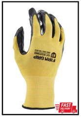 FIRM GRIP Work Gloves Men’s Large Nitrile Coated Machine Washable Yellow 10 Pack