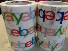 6 ROLLS OF OFFICIAL EBAY BRANDED TAPE PACKING SHIPPING SUPPLIES 75′ x 2″