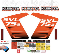 Fits KUBOTA SVL75-2 Decal Kit Skid Steer / safety decals /3M VINYL