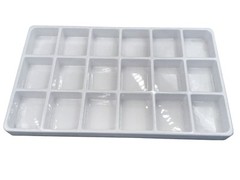 Heavy Duty Jet-Stone 2 Compartment Stackable Plastic Tray Organizer Black/White