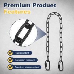 Gate Chain Lock 34″ x 3mm Dia Alloy Steel Hanging Chain Black