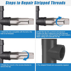 5-Piece NPT Pipe Tap Set, NPT Tap and Die Set with 1/8″, 1/4″, 3/8″, 1/2″ and 3/