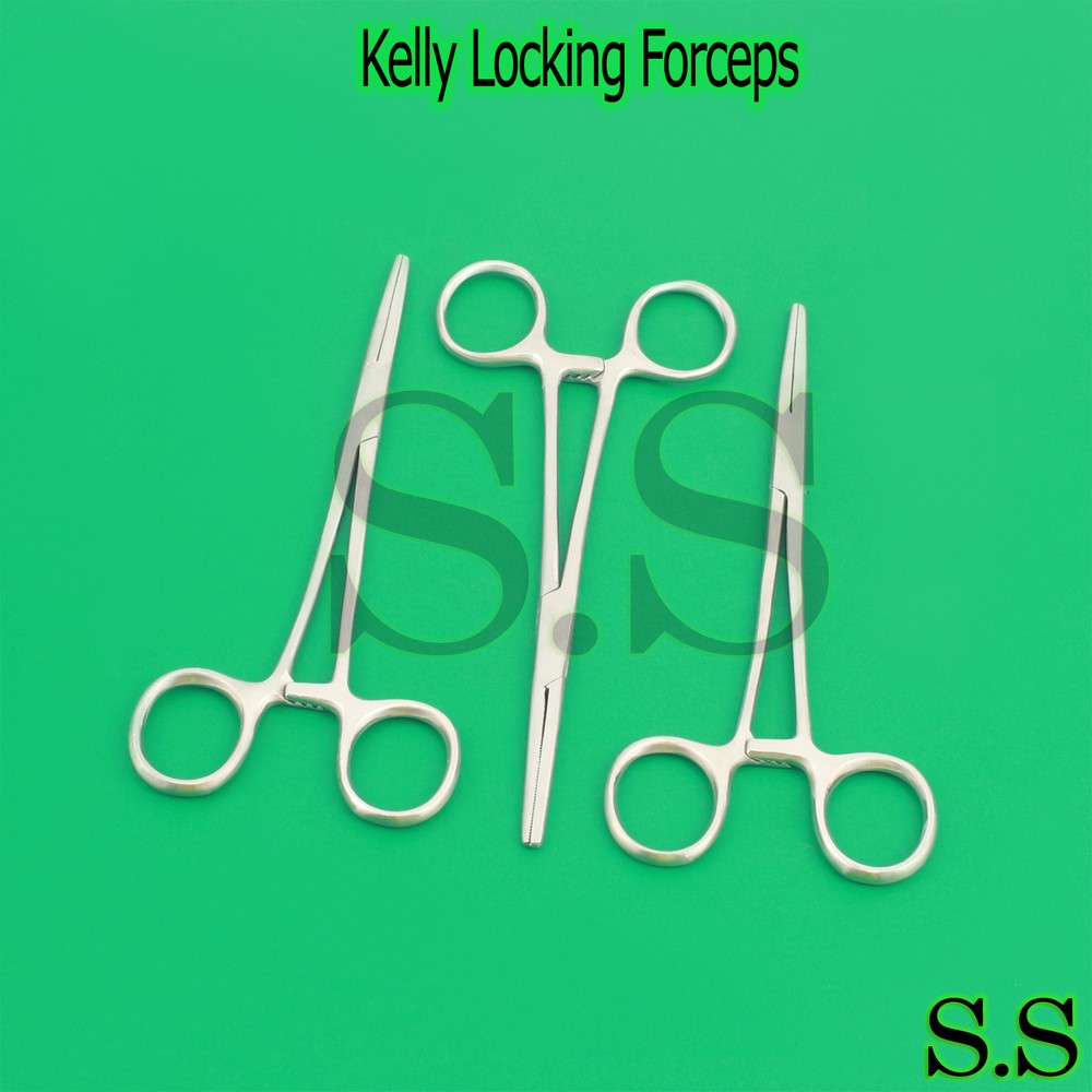 6 Kelly Hemostat Forceps 5.50″ Straight Surgical Dental Instruments