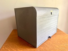 Vintage Brumberger Roll-Top Metal File Cabinet ~ Metal Roll Top Dark Room Photo