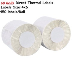 60 Rolls 450/Roll 4×6 Direct Thermal Shipping Labels – Zebra Eltron ZP450 LP2844