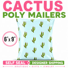 Cactus Poly Mailers 6×9 Self Seal Designer Boutique Shipping Bags Envelopes