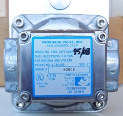 Seismic Earthquake Gas Shutoff Valve Size 1″ Vanguard Model #1906