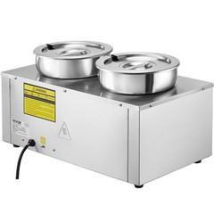 VEVOR Commercial Soup Warmer Soup Station with 2*7.4Qt Pot Soup Kettle Warmer