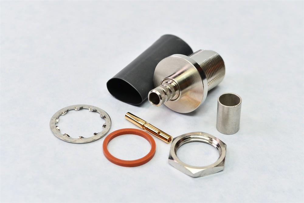 PIC N‑Type Bulkhead Jack Circular Connector 50 Ohm Straight Solder RF Coaxial