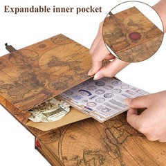 Adventure Book Vintage Travel Photo Album Scrapbook with Large Capacity