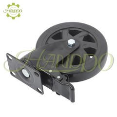 4 Pcs 6-Inch Polyurethane Casters With Brake Included 2 × Hardware Kits Black