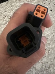 10 AWG Black Assembled Deutsch DTP 4 Pin waterproof connector Mount Flange