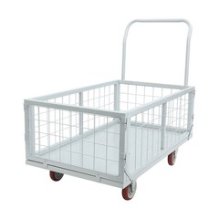 4-in-1 Heavy Duty Platform Truck Cart w/ Cage, Multi-Purpose Push Cart, 13.9in