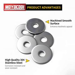1/4 X 2” (20 Pack) Stainless Steel Fender Washers, 2” OD, (18-8) 304 Stainless