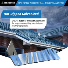 Sandbaggy Corrugated Masonry Wall Tie – Buck Anchor – 16 Ga (Hot Dip Galvanized)