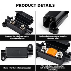 4PCS 12V DC For Midi Fuse Holder Kit with 14 Fuses 30A 40A 60A 80A 100A