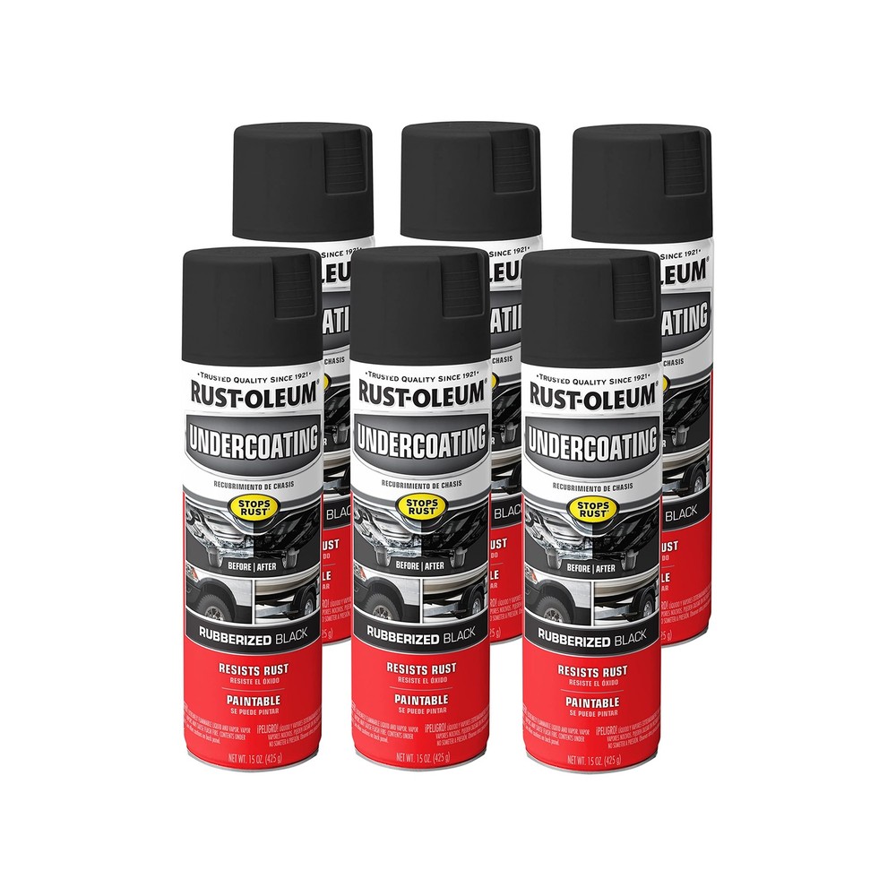 Rust Oleum Automotive Rubberized Undercoating Spray Pack of 6 15 Ounce Cans