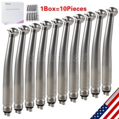 10 Pcs NSK Style Dental High Speed Handpiece Push Button Type 4Hole