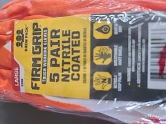 Firm Grip Nitrile Coated Work Gloves Large -5-Pairs SZ Large 5558