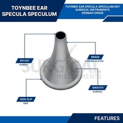 TOYNBEE Ear Specula (Speculum) set of 3 Pcs Stainless Steel German Grade