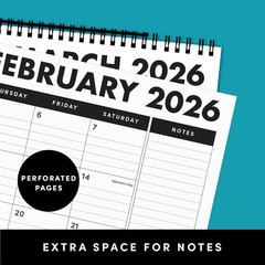 PAPERAGE 2026 Calendar, 12 Months (January 2026 – December Medium, Rainbow