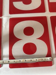 Gas Station Price Numbers 0-9 58 Piece Set Of 8” X 10” Red Clear Plexiglass