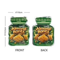 100X Vibrant Print Jar Mylar Storage Bag 3.5g Resealable Airtight Zipper Pouches