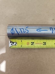 (Tag C71) 1.125″ Dia Titanium Round Rod x 7+” Inch Long 6AL4V-ELI Medical Grade