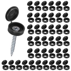 200-Pack Plastic Screw Cover Caps, 6mm Hinged Washer Flip Protection for M3 M4 M