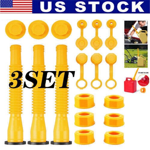 USA 3 Replacement Gas Can Spout Nozzle Vent Kit , Plastic Gas Cans Old Style Cap