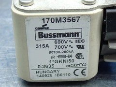COOPER BUSSMANN SEMI-CONDUCTOR HIGH SPEED FUSE, 9PCS 170M3567