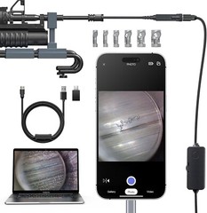 Teslong USB C 45inch Flexible Rifle Borescope Gun Cleaning Camera Fits .20 Calib