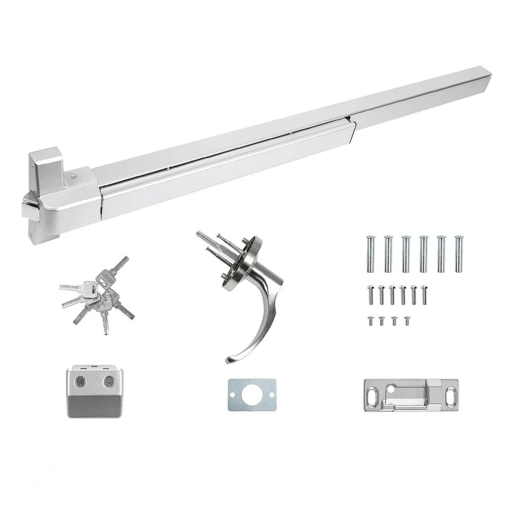 IRONWALLS 41″ Panic Exit Push Bar Lock with Lever Handle for 41-53″ Doors.