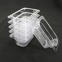 6 Pack 1/9 Size 2.5″ Deep Clear Plastic Steam Prep Table Food Pan Polycarbonate
