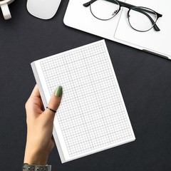 A5 Unpunched Grid Refill Paper – Graph 5.8″ x 8.3″, Blue,Clear,White